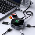 YC-931 8-in-1 4K USB-C Hub with OLED Display - 100W PD Charging - Black