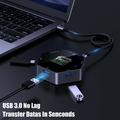 YC-931 8-in-1 4K USB-C Hub with OLED Display - 100W PD Charging - Black