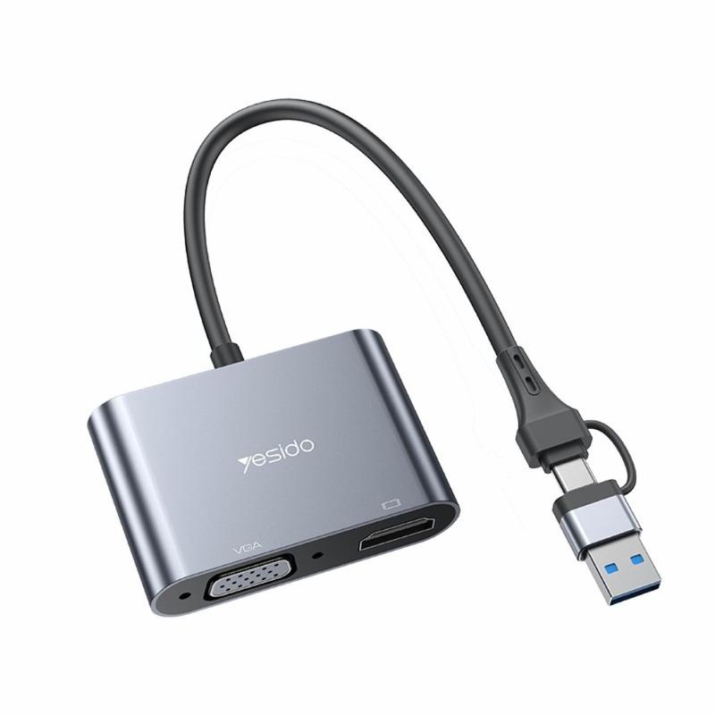 thumbnail image 2 of 2 In 1) USB C To Dual Hdmi Adapter For 2 Monitors, (MST Is Not Support On MacOS, MacOS Allows Monitor Display 2 Separate Screens, Windows Allows Monitor Display 3 Separate Screens 2 of 12