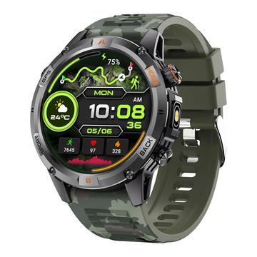 YK15 IP68 Waterproof Outdoor Smart Watch with Bluetooth Calling - Green Camouflage
