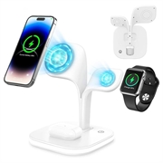 YM-UD22 Pro 3-in-1 MagSafe Charging Station with Night Light - 15W