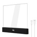 YSJ-019 Plus Clear Acrylic LED Bedside Lamp - Type-C Charging