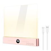 YSJ-019 Plus Clear Acrylic LED Bedside Lamp - Type-C Charging - Pink