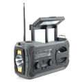 YX328 Emergency Hand Crank Solar Radio with Flashlight, 4000mAh Power Bank (Open Box - Excellent) - Grey