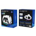 YZC-523 Dual Charging Stand for PS5/PS5 Edge Controller - RGB Dock, OLED Display - White