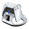 YZC-523 Dual Charging Stand for PS5/PS5 Edge Controller - RGB Dock, OLED Display - White
