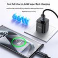 Yesido CA138C 66W Fast Charging USB-C Cable with Digital Display - 1.2m - Black