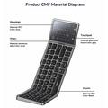 Yesido KB49 Tri-Fold Wireless Keyboard with Touchpad, Numeric Keypad, Stand - English