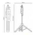 Yesido SF34 Selfie Stick Tripod - 174cm Extendable/Bluetooth Remote - 1/4" - Black