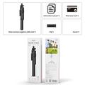 Yesido SF34 Selfie Stick Tripod - 174cm Extendable/Bluetooth Remote - 1/4" - Black