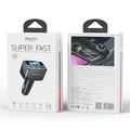 Yesido Y75 105W 3-Port Car Charger with TFT Display - Black