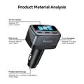 Yesido Y75 105W 3-Port Car Charger with TFT Display - Black