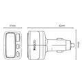 Yesido Y75 105W 3-Port Car Charger with TFT Display - Black