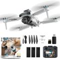 Z105 Dual-Camera Smart Drone with 4.3" Display Controller, 3 Batteries - Grey