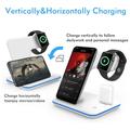 Z5 3-in-1 15W Wireless Charging Stand - iPhone/Android/Apple Watch/AirPods - White