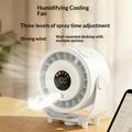Z6 2-in-1 Cooling Desktop Fan with Humidifier Function - USB Rechargeable - White