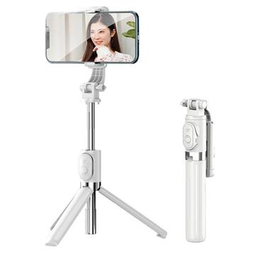 Z8 Bluetooth Selfie Stick Tripod with Detachable Remote Control - White