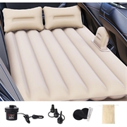 ZD-431 Inflatable Car Sleeping Mattress with 2 Pillows, Air Pump - Beige