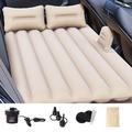 ZD-431 Inflatable Car Sleeping Mattress with 2 Pillows, Air Pump - Beige