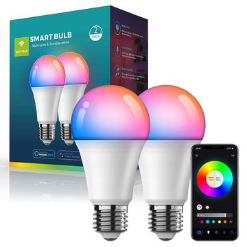 ZJ-BWBL1H-RGBWW-2P 2PCS Voice 220V LED Bulbs WiFi Bluetooth 2.4G 10W Smart Lamp Bulbs