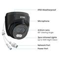 ZOSI C220 4MP Outdoor PoE Security Camera with AI Human Detection