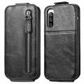 Zipper Pocket Xiaomi Redmi 10C Vertical Flip Case - Black