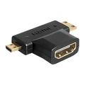Delock Adapter HDMI-A female > HDMI-C male & HDMI-D male - Black