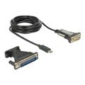 Delock Adapter USB Type-C > 1 x Serial DB9 RS-232 + Adapter DB25