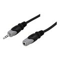 DELTACO Audio Extension Cable - Male to Female - 10m - Grey / Black