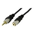 DELTACO MM-161-K Audio Extension Cable - 3m - Grey / Black