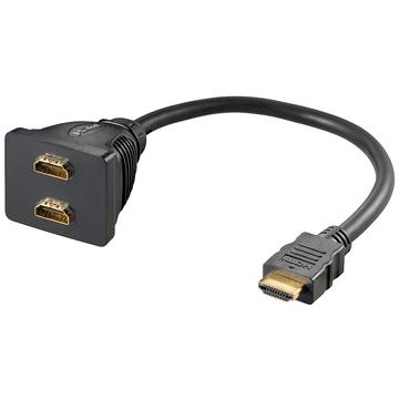 Goobay HDMI 1.4 / Dual Female HDMI Adapter Cable - Black