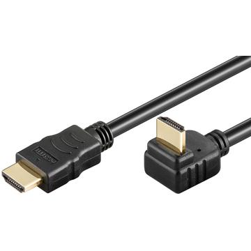 Goobay 270-degree Angled HDMI 1.4 Cable with Ethernet - 0.5m - Black