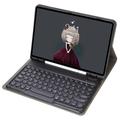 iPad 10.2 2019/2020/2021 Bluetooth Keyboard Case with Round Keys and Pencil Slot - US Layout - Black