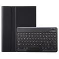 iPad 10.2 2019/2020/2021 Bluetooth Keyboard Case with Round Keys and Pencil Slot - US Layout - Black