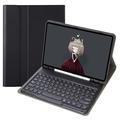 iPad 10.2 2019/2020/2021 Bluetooth Keyboard Case with Round Keys and Pencil Slot - US Layout - Black