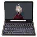 iPad 10.2 2019/2020/2021 Bluetooth Keyboard Case with Round Keys and Pencil Slot - US Layout - Black