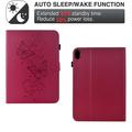 iPad 2022/2025 Butterfly Smart Folio Case with Card Slots - Hot Pink