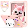 iPad Air 11 2024/2025 Cute Cat Hybrid Case with Kickstand - Pink