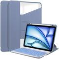 iPad Air 11 2024/2025/2026 360 Rotating Smart Case with Bluetooth Keyboard - Purple