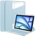 iPad Air 11 2024/2025/2026 360 Rotating Smart Case with Bluetooth Keyboard - Sky Blue