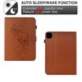 iPad Air 11 2026/iPad Pro 11 2022/iPad Air 2022 Butterfly Smart Folio Case with Card Slots - Brown