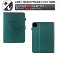 iPad Air 11 2026/iPad Pro 11 2022/iPad Air 2022 Butterfly Smart Folio Case with Card Slots - Green