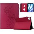 iPad Air 11 2026/iPad Pro 11 2022/iPad Air 2022 Butterfly Smart Folio Case with Card Slots - Hot Pink