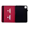 iPad Air 11 2026/iPad Pro 11 2022/iPad Air 2022 Butterfly Smart Folio Case with Card Slots - Hot Pink