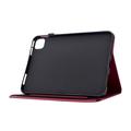 iPad Air 11 2026/iPad Pro 11 2022/iPad Air 2022 Butterfly Smart Folio Case with Card Slots - Hot Pink