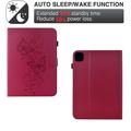 iPad Air 11 2026/iPad Pro 11 2022/iPad Air 2022 Butterfly Smart Folio Case with Card Slots - Hot Pink