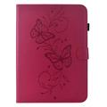 iPad Air 11 2026/iPad Pro 11 2022/iPad Air 2022 Butterfly Smart Folio Case with Card Slots - Hot Pink
