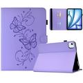 iPad Air 11 2026/iPad Pro 11 2022/iPad Air 2022 Butterfly Smart Folio Case with Card Slots - Purple