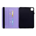 iPad Air 11 2026/iPad Pro 11 2022/iPad Air 2022 Butterfly Smart Folio Case with Card Slots - Purple