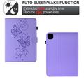 iPad Air 11 2026/iPad Pro 11 2022/iPad Air 2022 Butterfly Smart Folio Case with Card Slots - Purple